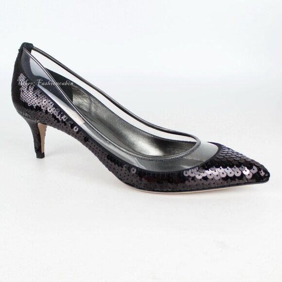 NEW Valentino Sequin Bow Pumps | Black Runway Heels – Party, Events, Date Night - Picture 10 of 16